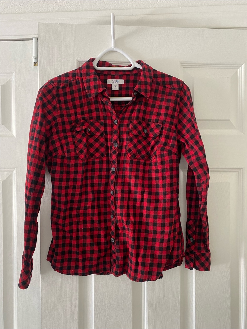 Red and Black Buffalo Plaid Button-Up Shirt